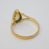 Victorian 9ct Rose Gold Pear-Cut Moonstone Dress Ring Antique c1890