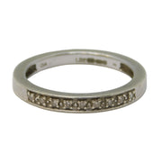 9ct White Gold & Diamond Sett Half-Eternity Ring Vintage c1990 London