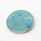 Sterling Silver Mounted Ruskin Style Pottery Brooch Antique c1920 Art Deco
