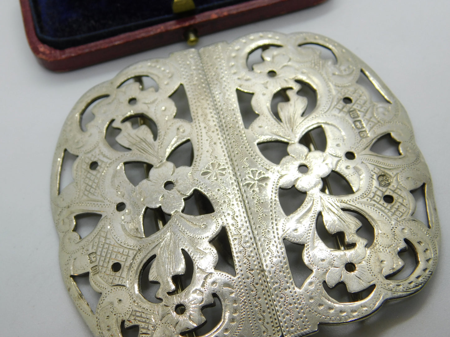 Sterling Silver Spring Flower Nurses Buckle Antique 1911 Birmingham