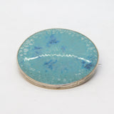 Sterling Silver Mounted Ruskin Style Pottery Brooch Antique c1920 Art Deco