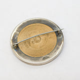 Sterling Silver Mounted Ruskin Style Pottery Brooch Antique c1920 Art Deco