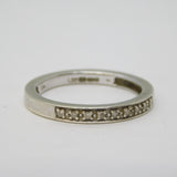 9ct White Gold & Diamond Sett Half-Eternity Ring Vintage c1990 London