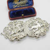 Sterling Silver Medieval Deer Hunting Scene Nurses Buckle 1986 Birmingham