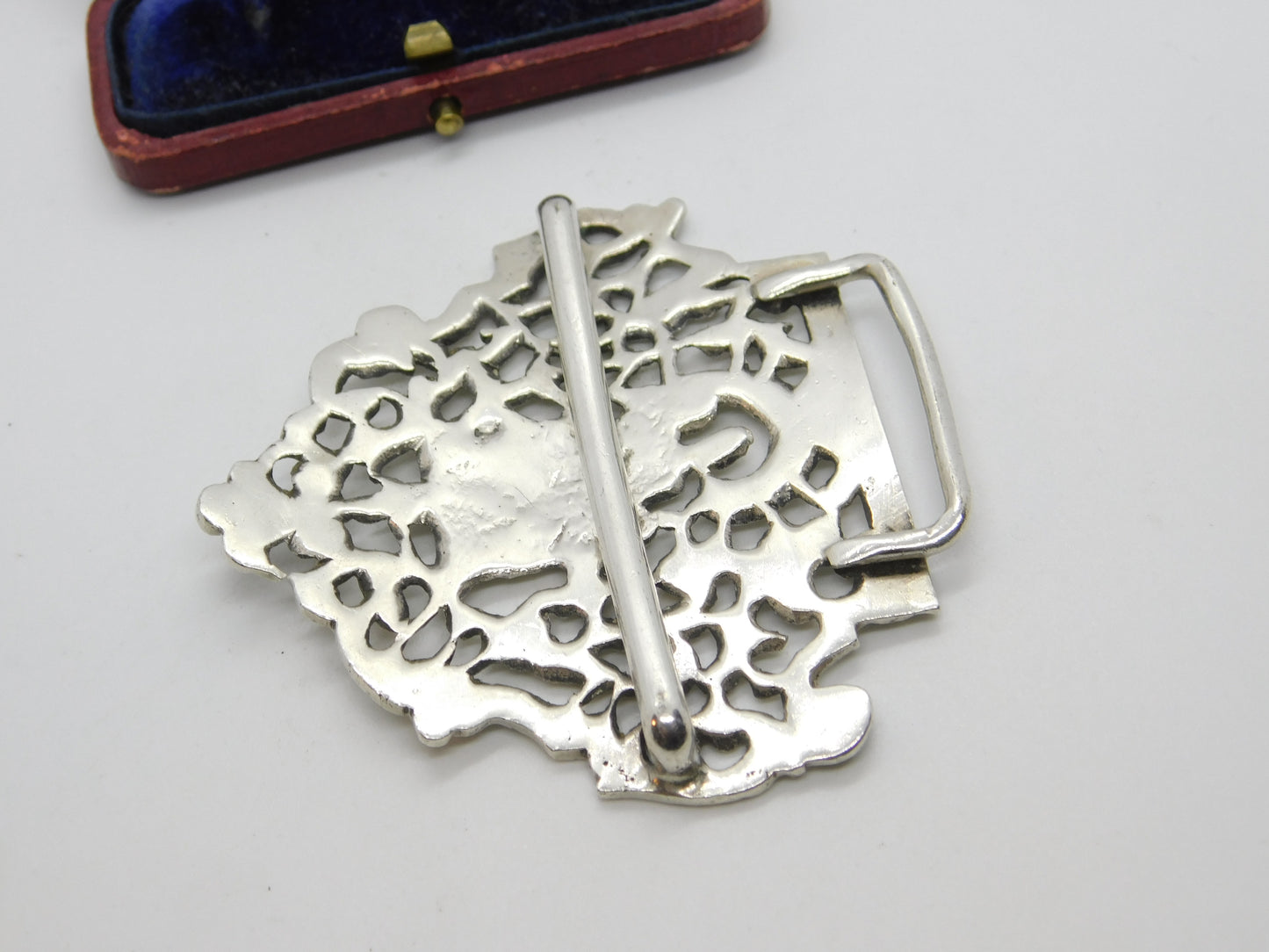 Victorian Sterling Silver Half Nurses Buckle Mother & Baby Pattern 1895 London