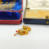 Georg Jensen 9ct Gold & Enamel Articulated Cuckoo Clock Charm Vintage 1972