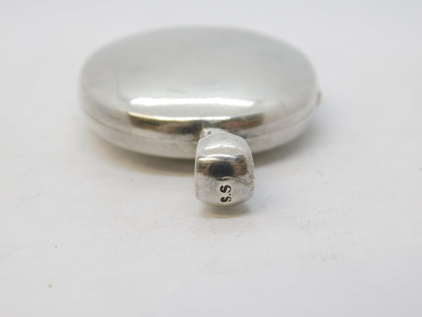 19th Century Sterling Silver Large Picture Locket Pendant Antique c1890