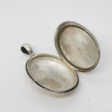 19th Century Sterling Silver Large Picture Locket Pendant Antique c1890