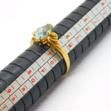 9ct Yellow Gold & Aquamarine Set Dress Ring Vintage 1993 London