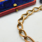Georg Jensen 9ct Rose Gold Curb Link Charm Bracelet Heart Lock Vintage 1959