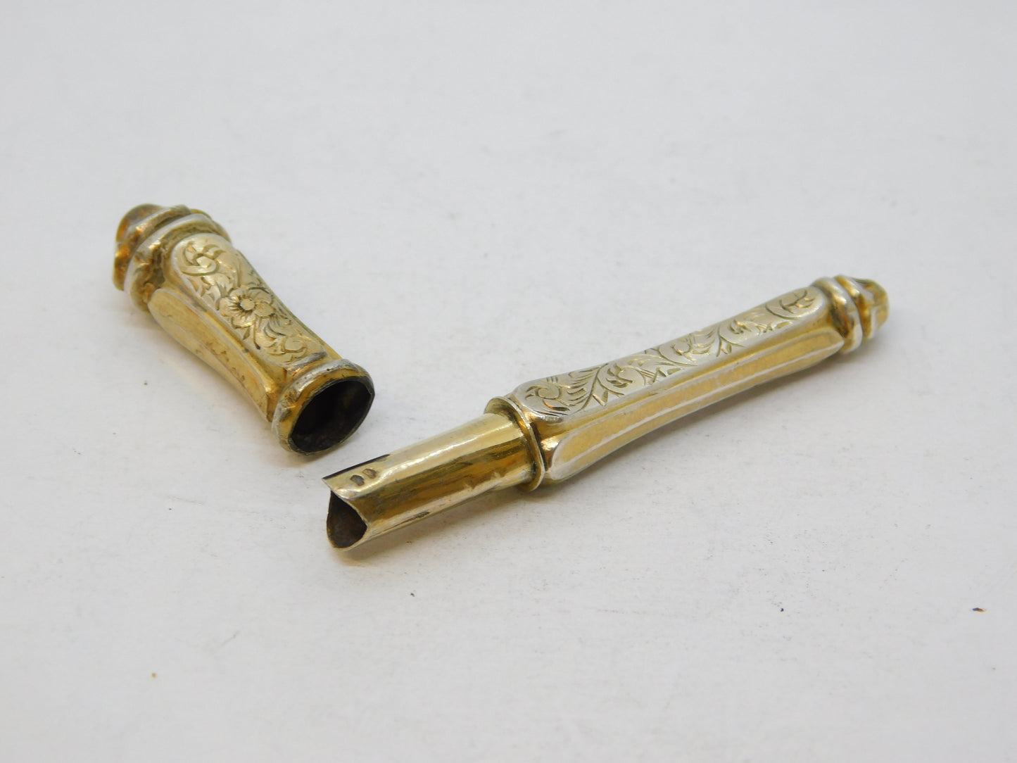 19th Century French Sterling Silver Gilt Floral Sewing Etui Antique c1860
