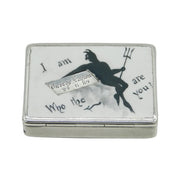 Victorian Sterling Silver Enamel 'Who The Devil Are You' Vesta Case Antique