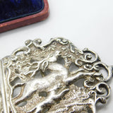 Edwardian Sterling Silver Medieval Hunting Scene Nurses Buckle 1903 Birmingham