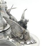 Victorian Large Silver Plated Dragon Form Candelabra Centrepiece Antique c1880 Sheffield