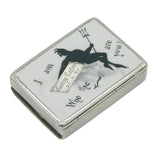 Victorian Sterling Silver Enamel 'Who The Devil Are You' Vesta Case Antique