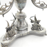 Victorian Large Silver Plated Dragon Form Candelabra Centrepiece Antique c1880 Sheffield