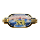 Norne Aksel Holmsen Sterling Silver Enamel Polar Bear Brooch Antique c1940