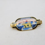 Norne Aksel Holmsen Sterling Silver Enamel Polar Bear Brooch Antique c1940