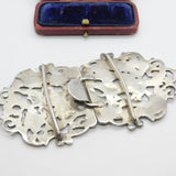 Edwardian Sterling Silver Medieval Hunting Scene Nurses Buckle 1903 Birmingham