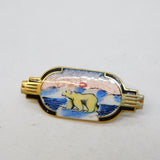 Norne Aksel Holmsen Sterling Silver Enamel Polar Bear Brooch Antique c1940