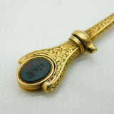 Victorian 12ct Gold, Bloodstone & Chalcedony Spinning Watch Key Fob Antique