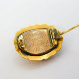 George III 15ct Gold, Enamel, Pearl, Hair-Work Mourning Brooch Antique c1820