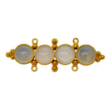 George III Gold Plated Four-Part Moonstone Bar Brooch Antique c1820
