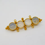 George III Gold Plated Four-Part Moonstone Bar Brooch Antique c1820