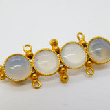 George III Gold Plated Four-Part Moonstone Bar Brooch Antique c1820
