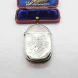 Victorian Sterling Silver Crested Vesta Case from Horace 1892 Birmingham Antique