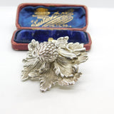 Georgian Cast Sterling Silver Strawberry Vine Teapot Finial Antique c1834
