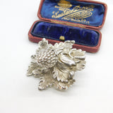 Georgian Cast Sterling Silver Strawberry Vine Teapot Finial Antique c1834