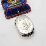 Victorian Sterling Silver Crested Vesta Case from Horace 1892 Birmingham Antique