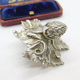 Georgian Cast Sterling Silver Strawberry Vine Teapot Finial Antique c1834