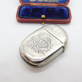 Victorian Sterling Silver Crested Vesta Case from Horace 1892 Birmingham Antique