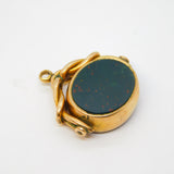 Welsh 10ct Gold Carnelian, Bloodstone 'Duw A Digon' Heraldic Spinner Fob Antique c1840