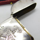 Victorian Sterling Silver Crested Vesta Case from Horace 1892 Birmingham Antique