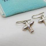 Tiffany & Co. Sterling Silver Elsa Peretti Dove Bird Hook Earrings Vintage