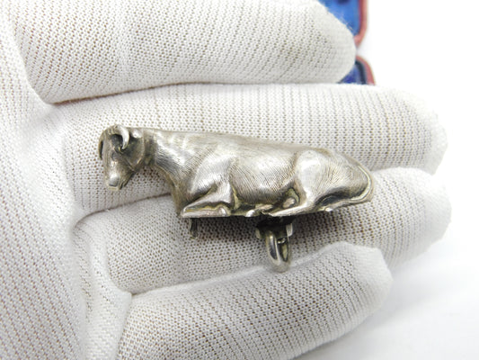 Georgian Sterling Silver Dairy Cow Butter Dish Finial Antique 1838 Sheffield