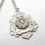 Edwardian Sterling Silver Graduating Albert Watch Chain Masonic Fob Antique 1902