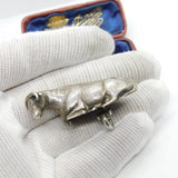Georgian Sterling Silver Dairy Cow Butter Dish Finial Antique 1838 Sheffield
