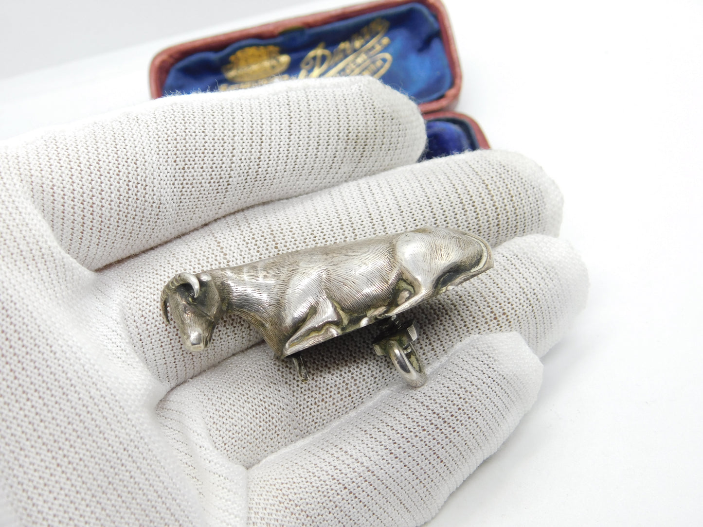 Georgian Sterling Silver Dairy Cow Butter Dish Finial Antique 1838 Sheffield