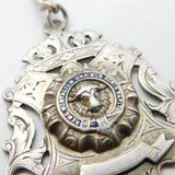Edwardian Sterling Silver Graduating Albert Watch Chain Masonic Fob Antique 1902