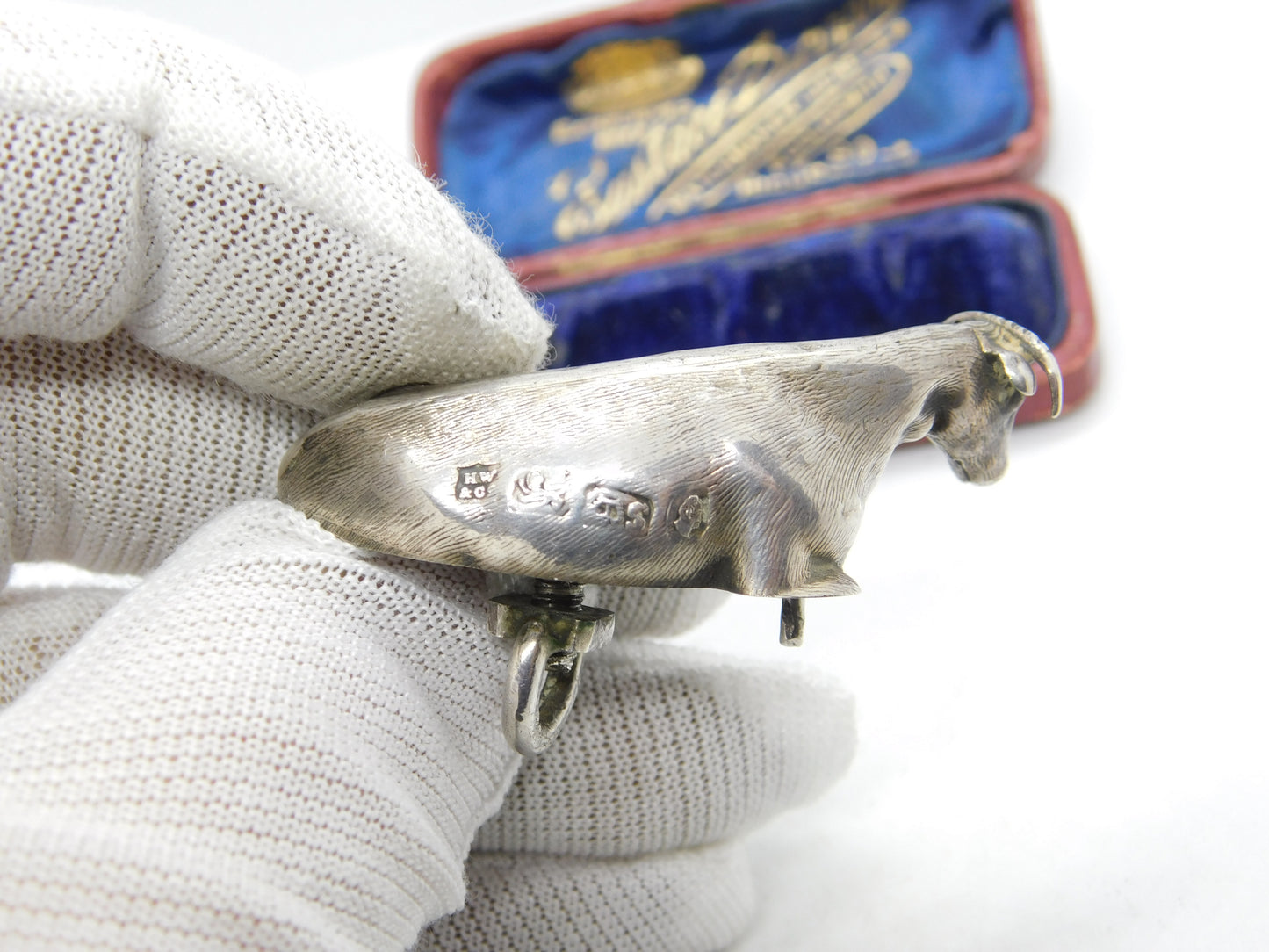 Georgian Sterling Silver Dairy Cow Butter Dish Finial Antique 1838 Sheffield