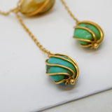 Victorian 15ct Gold, Freshwater Pearl & Turquoise Drop Necklace Antique c1880