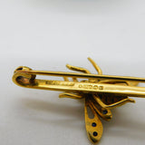 9ct Yellow Gold Sapphire Set Insect or Honey Bee Brooch Antique 1931 Birmingham