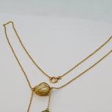 Victorian 15ct Gold, Freshwater Pearl & Turquoise Drop Necklace Antique c1880