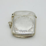 Art Deco Sterling Silver London Opera House 'Come Over Here' Vesta Case Antique