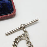 Edwardian Sterling Silver Graduating Albert Watch Chain Masonic Fob Antique 1902