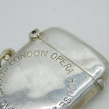 Art Deco Sterling Silver London Opera House 'Come Over Here' Vesta Case Antique